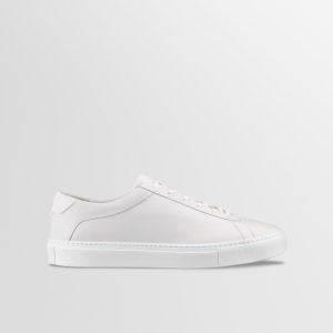 Capri Leather Sneaker in Triple White Rose Anvil