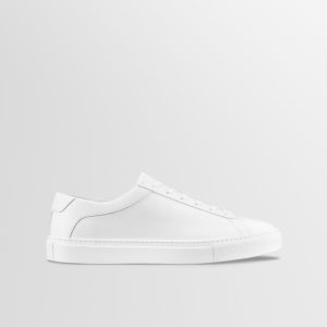 Capri Leather Sneaker in Triple White Wide Fit