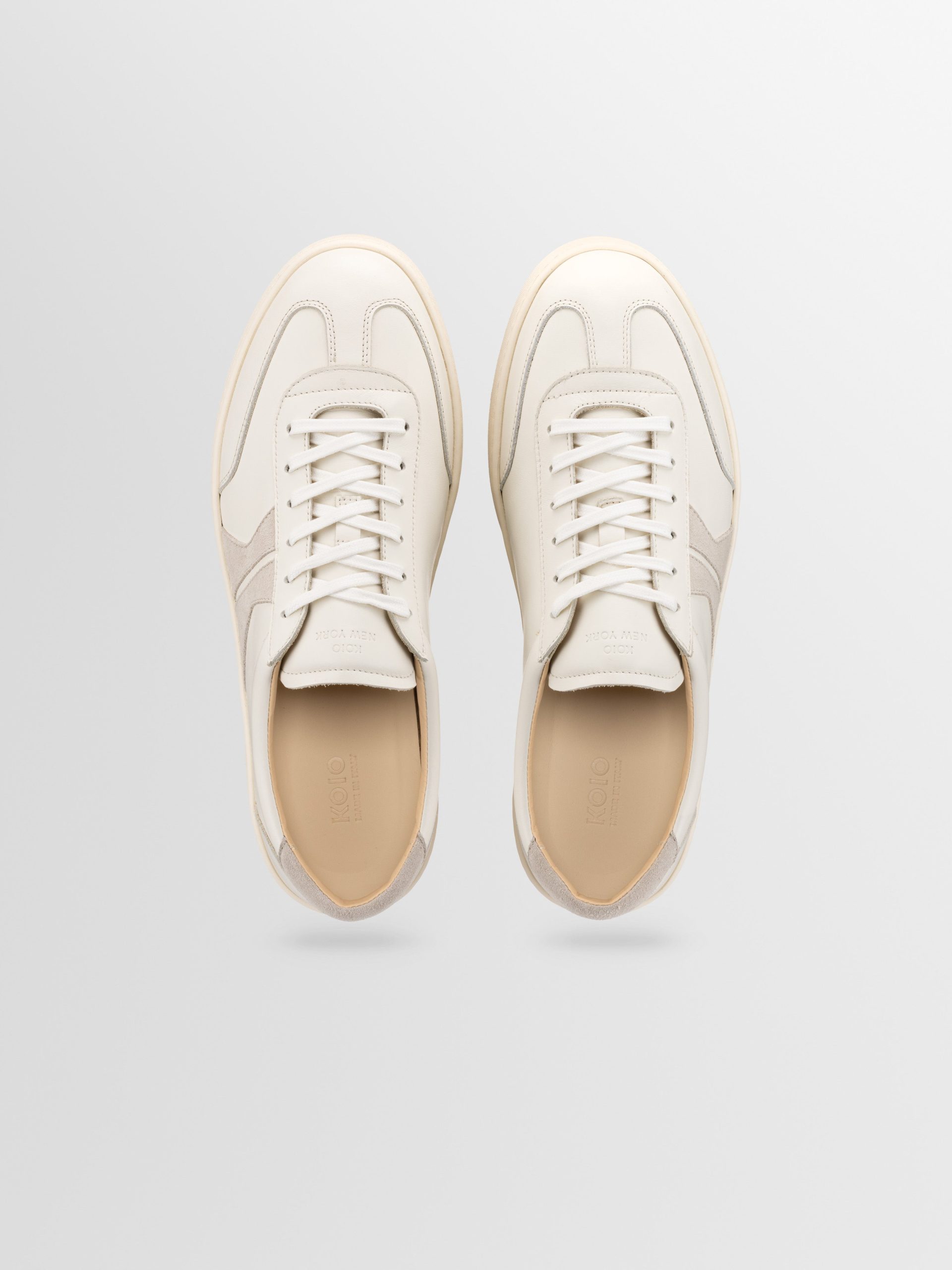 Monza Leather & Suede Sneaker in Bone - Image 3