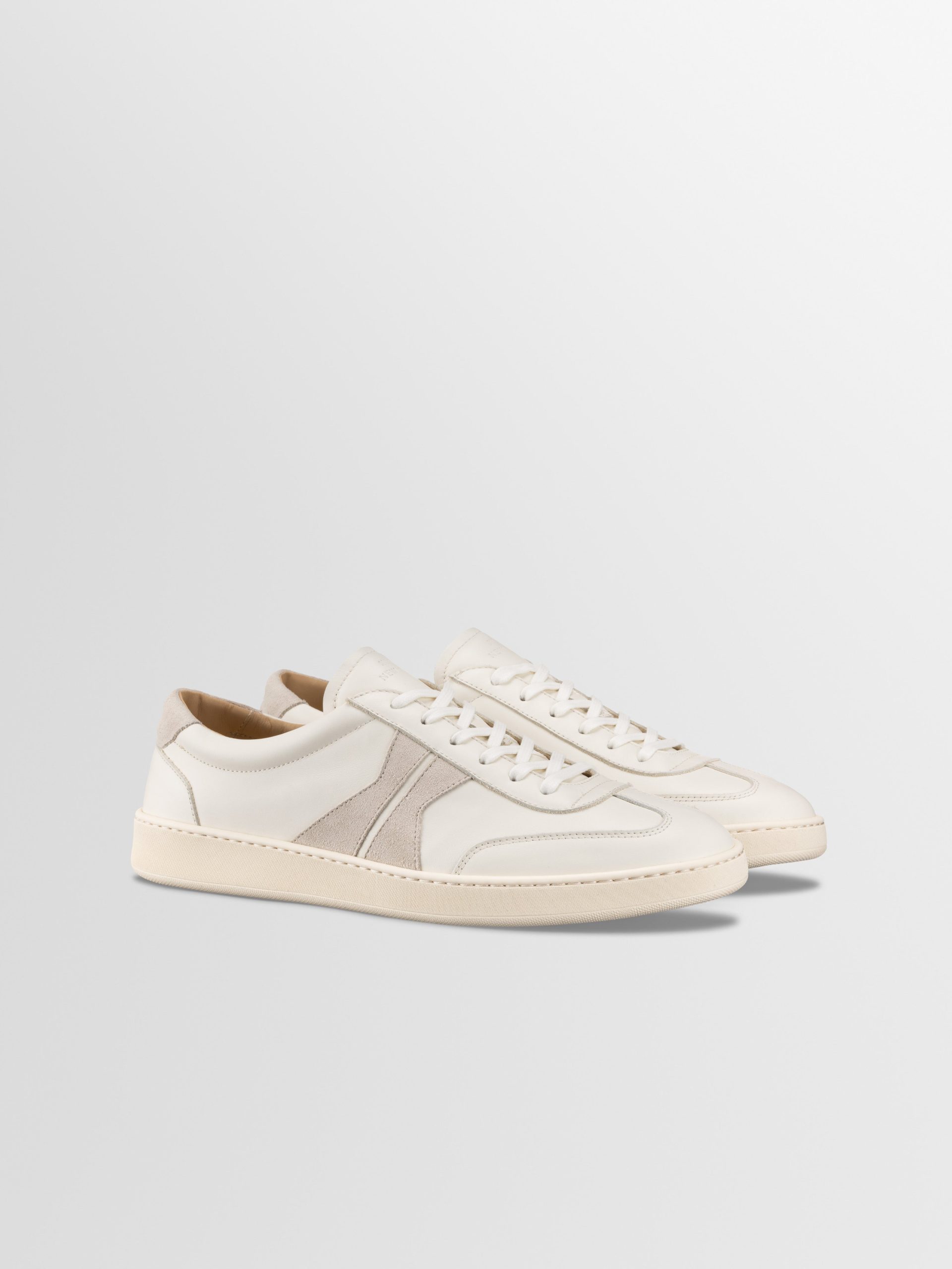 Monza Leather & Suede Sneaker in Bone - Image 2