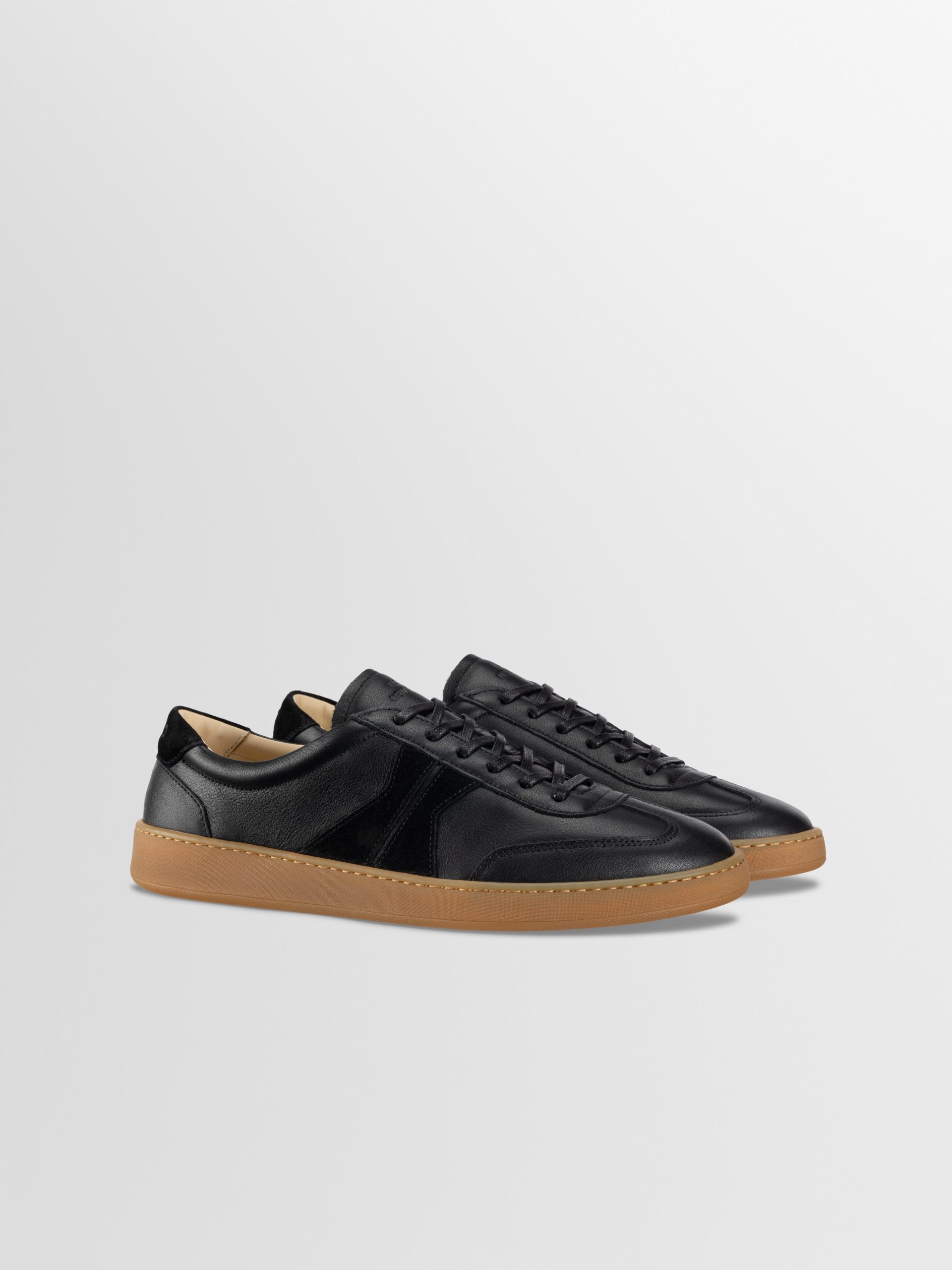 Monza Leather & Suede Sneaker in Nero - Image 2