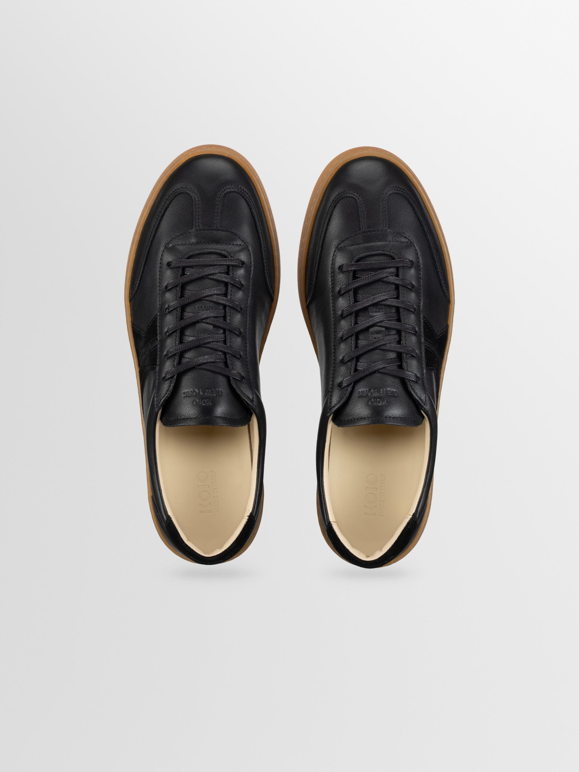 Monza Leather & Suede Sneaker in Nero - Image 3